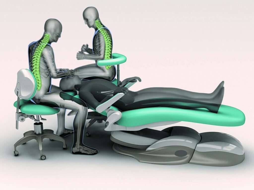 when was the first fully-reclining dental chair introduced