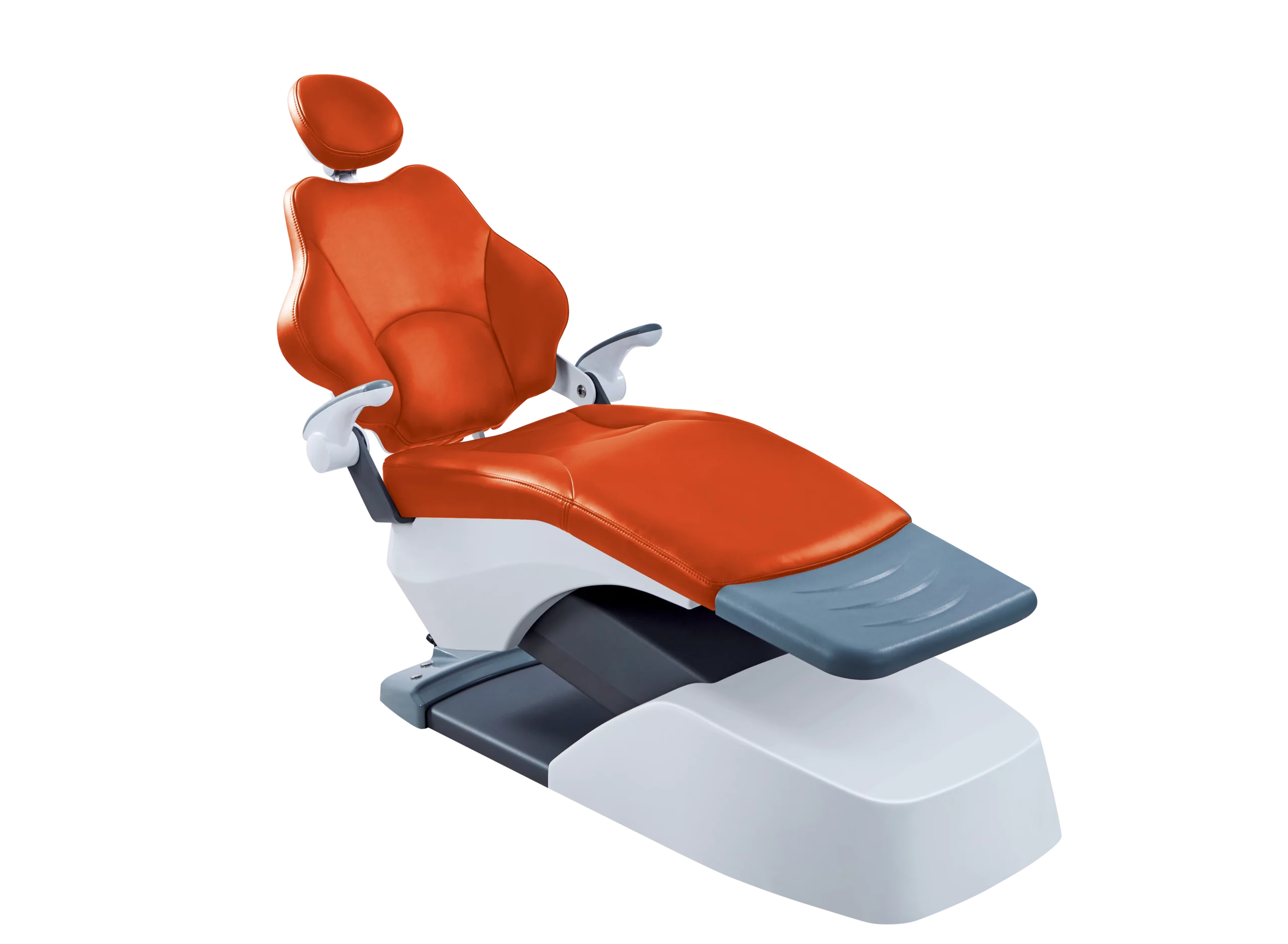 Model S3 dental chair with orange leather seat, ergonomic design for dental care