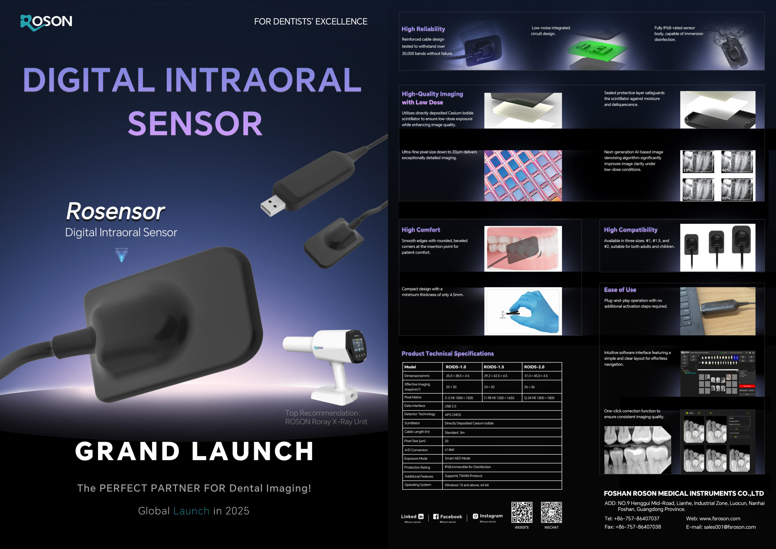 Roson 数字口内传感器-传感器