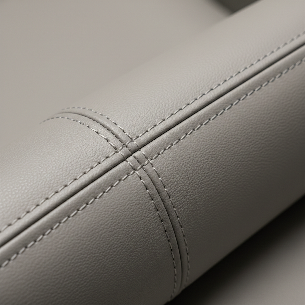 A close-up, detailed shot of a dental chair's modular upholstery, showing the clean seam where it can be detached for easy replacement or service.